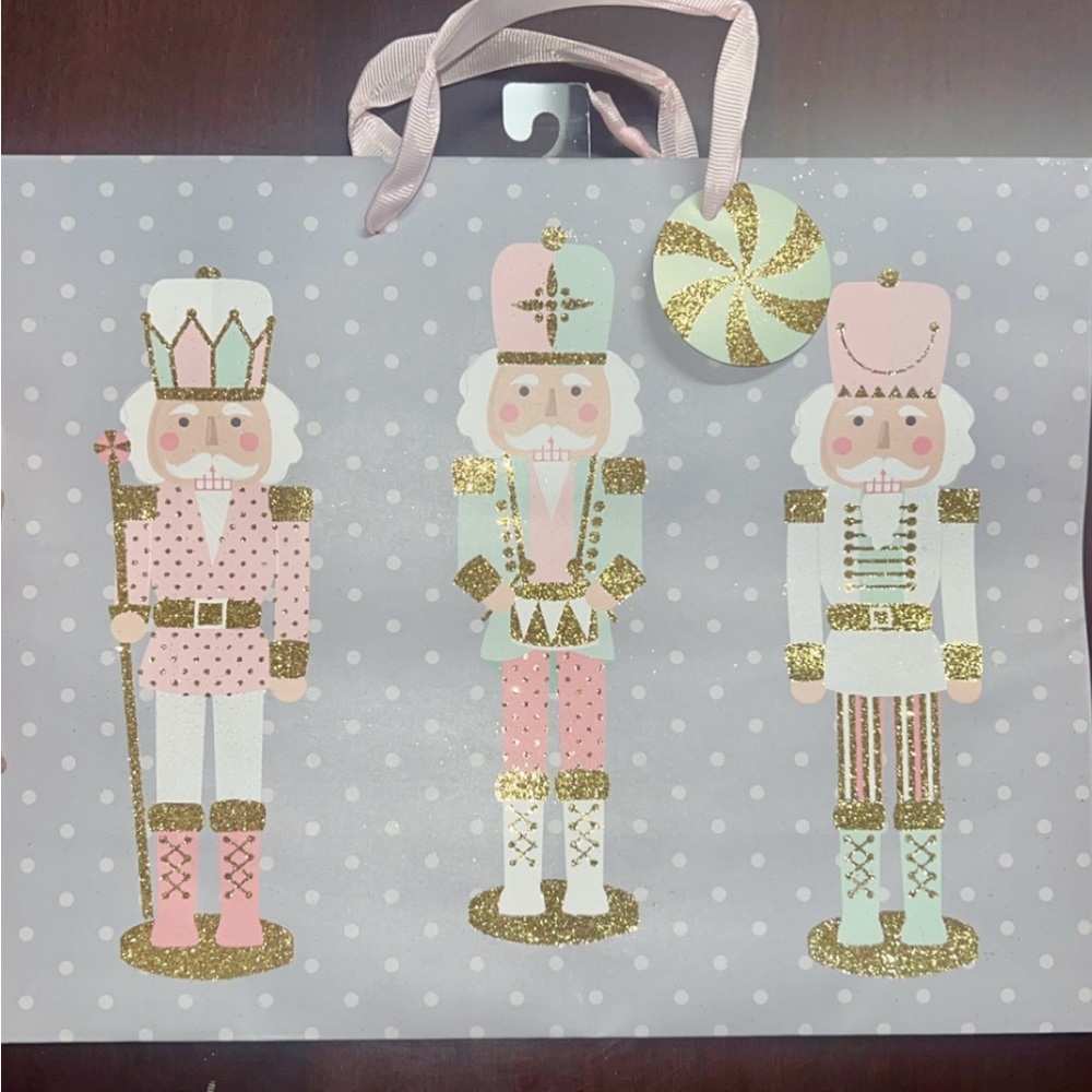 Lady Jayne Pink Pastel Nutcracker Gift Bag NEW 13”x11”